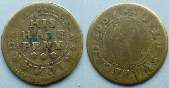 Old Swinford, John Richardson 1669 halfpenny
